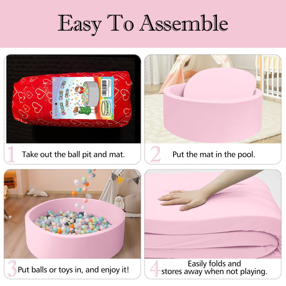SHJADE ball pit pink vacuum packed design expands easily after unboxing