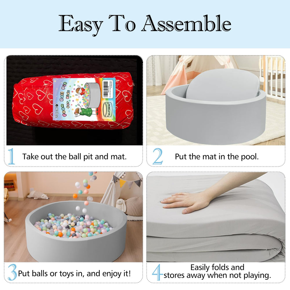 SHJADE ball pit removable washable cover for easy cleaning.