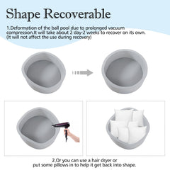 SHJADE ball pit vacuum-packed expands to full round shape.