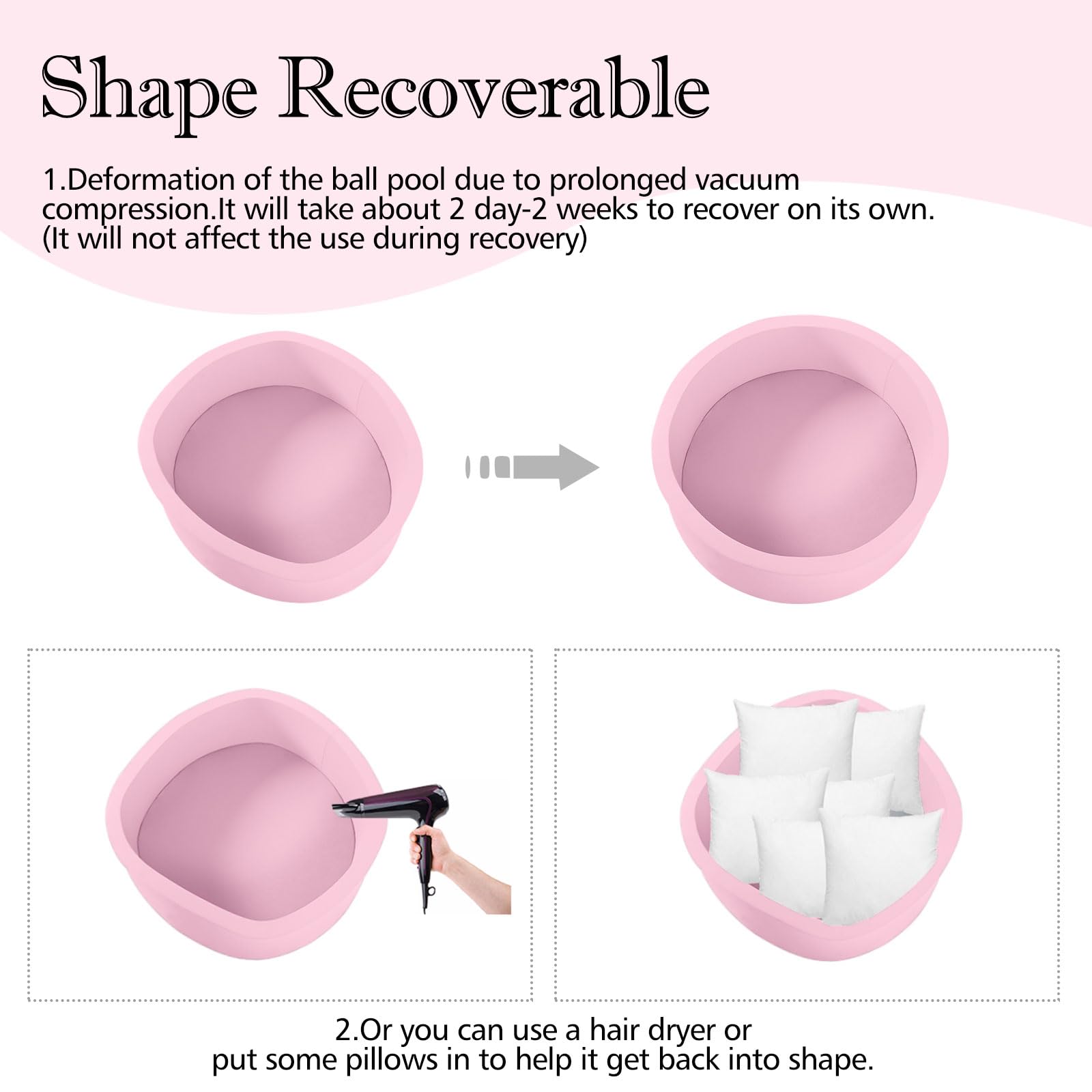 SHJADE ball pit arrives vacuum-packed and expands to a rounded space