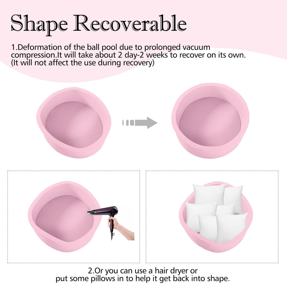 SHJADE ball pit arrives vacuum-packed and expands to a rounded space