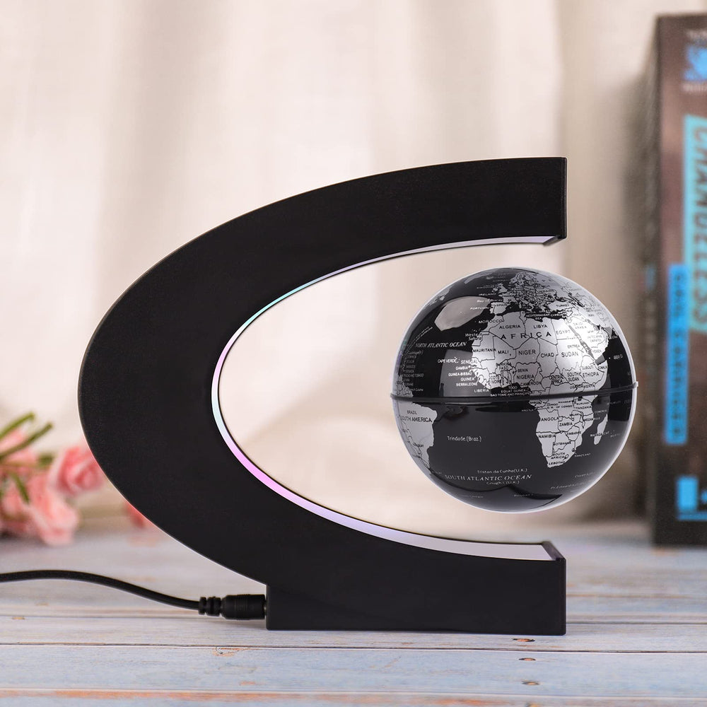 Shoclematirul globe hovering in midair demonstrates magnetic levitation