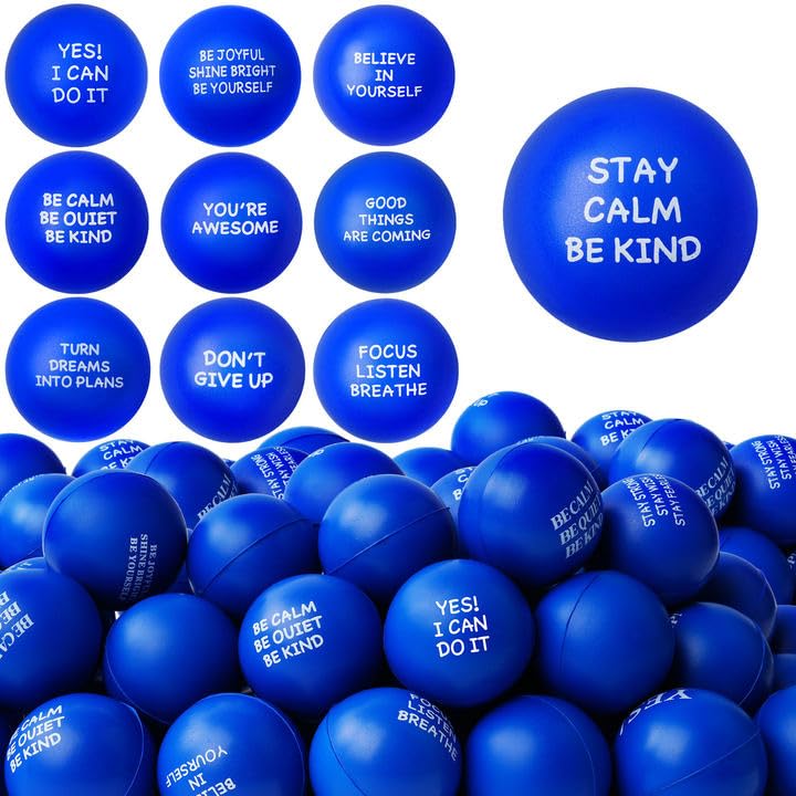SHQDD 54-piece stress balls in blue tones for office use