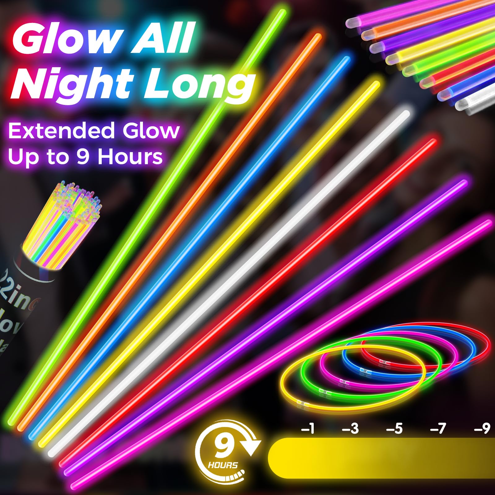 SHQDD glow sticks with accessories for customizable party jewelry