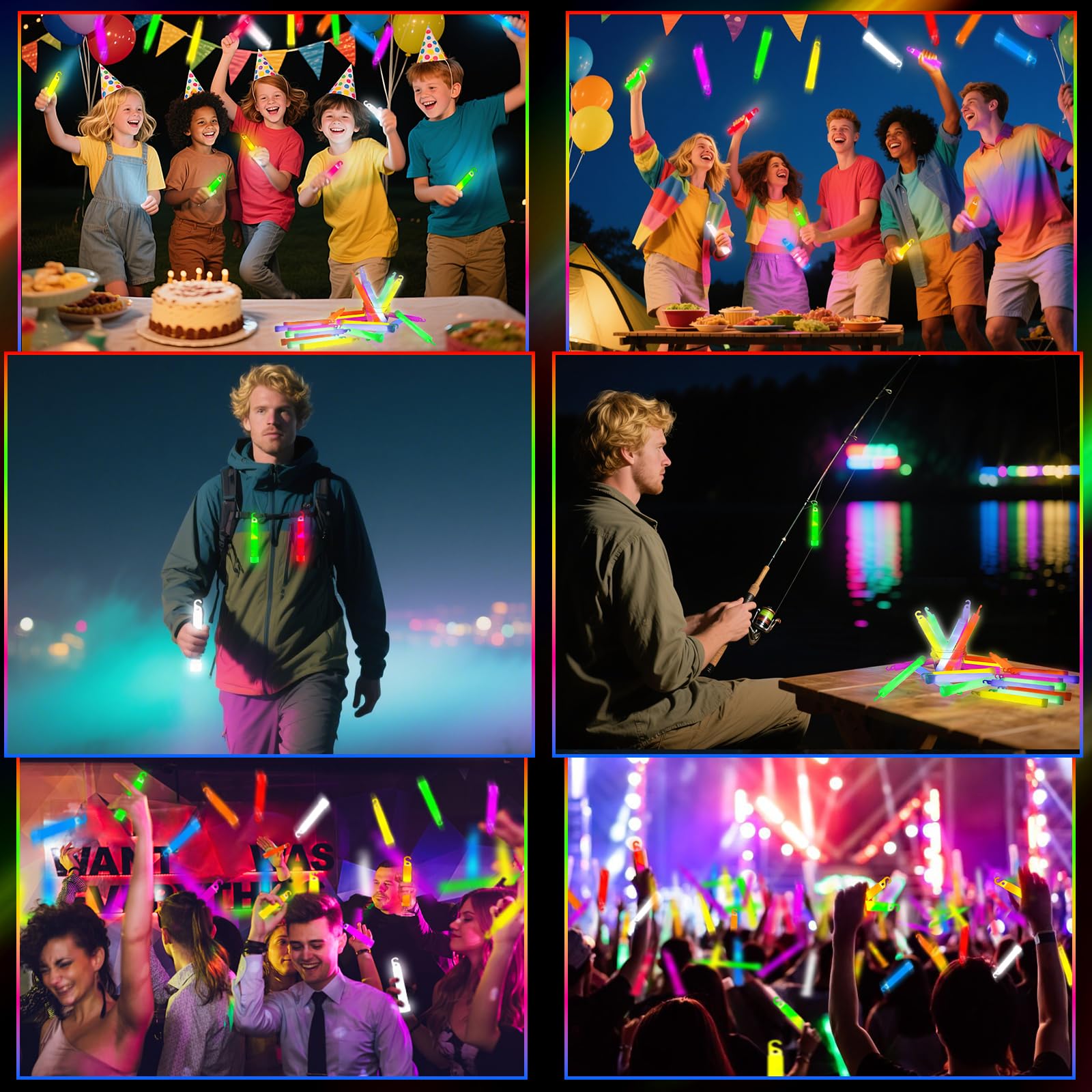 SHQDD bulk glow sticks for weddings, parties, and large gatherings.
