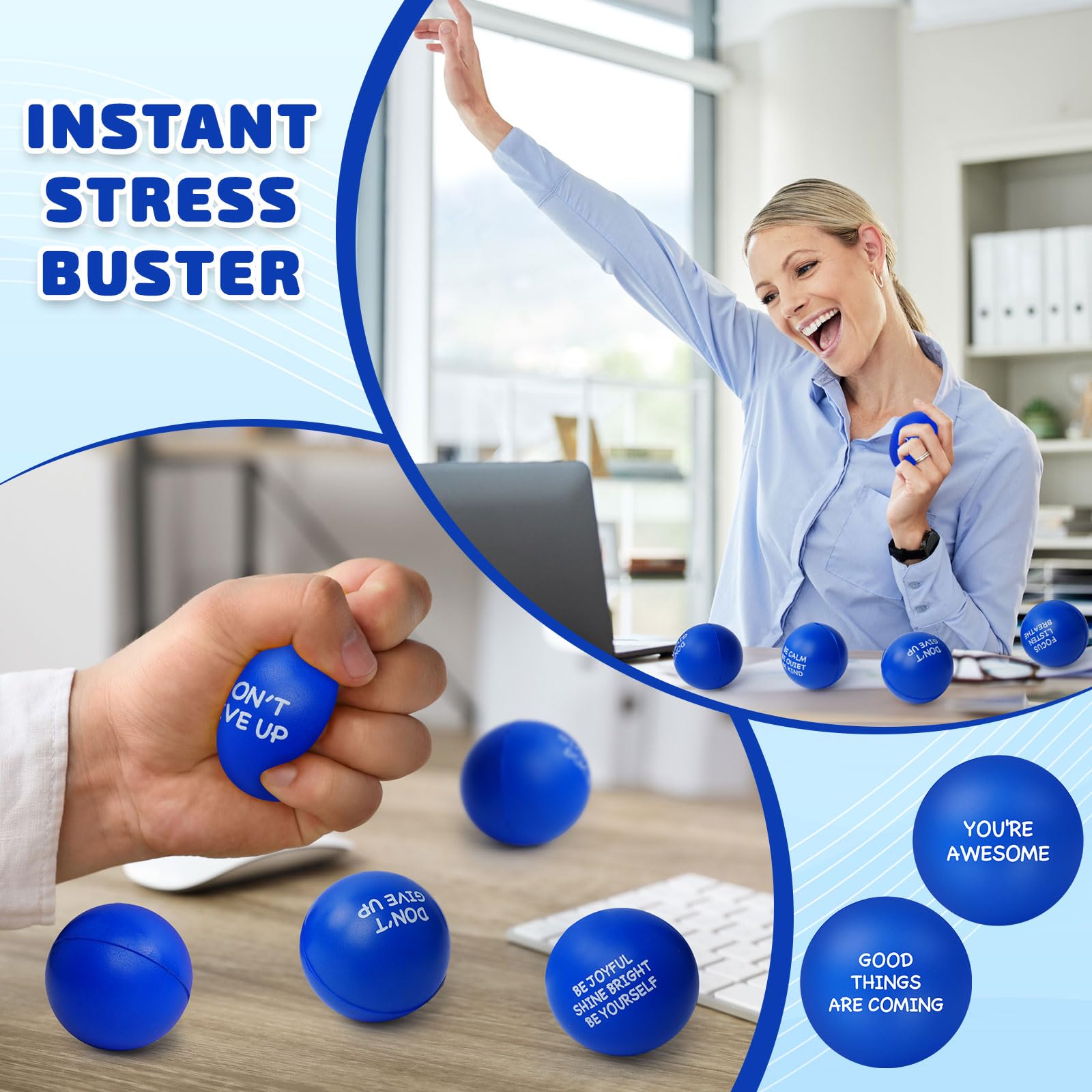 SHQDD palm-sized stress ball with ergonomic 4 cm diameter