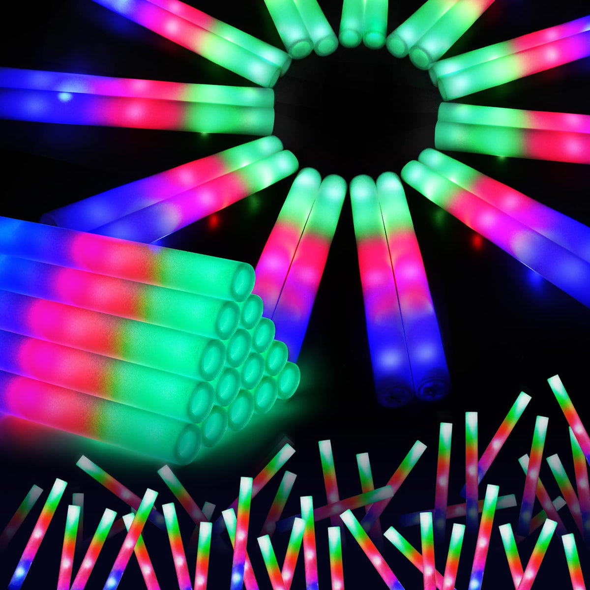 SHQDD foam glow sticks pack for parties and events with bright colors