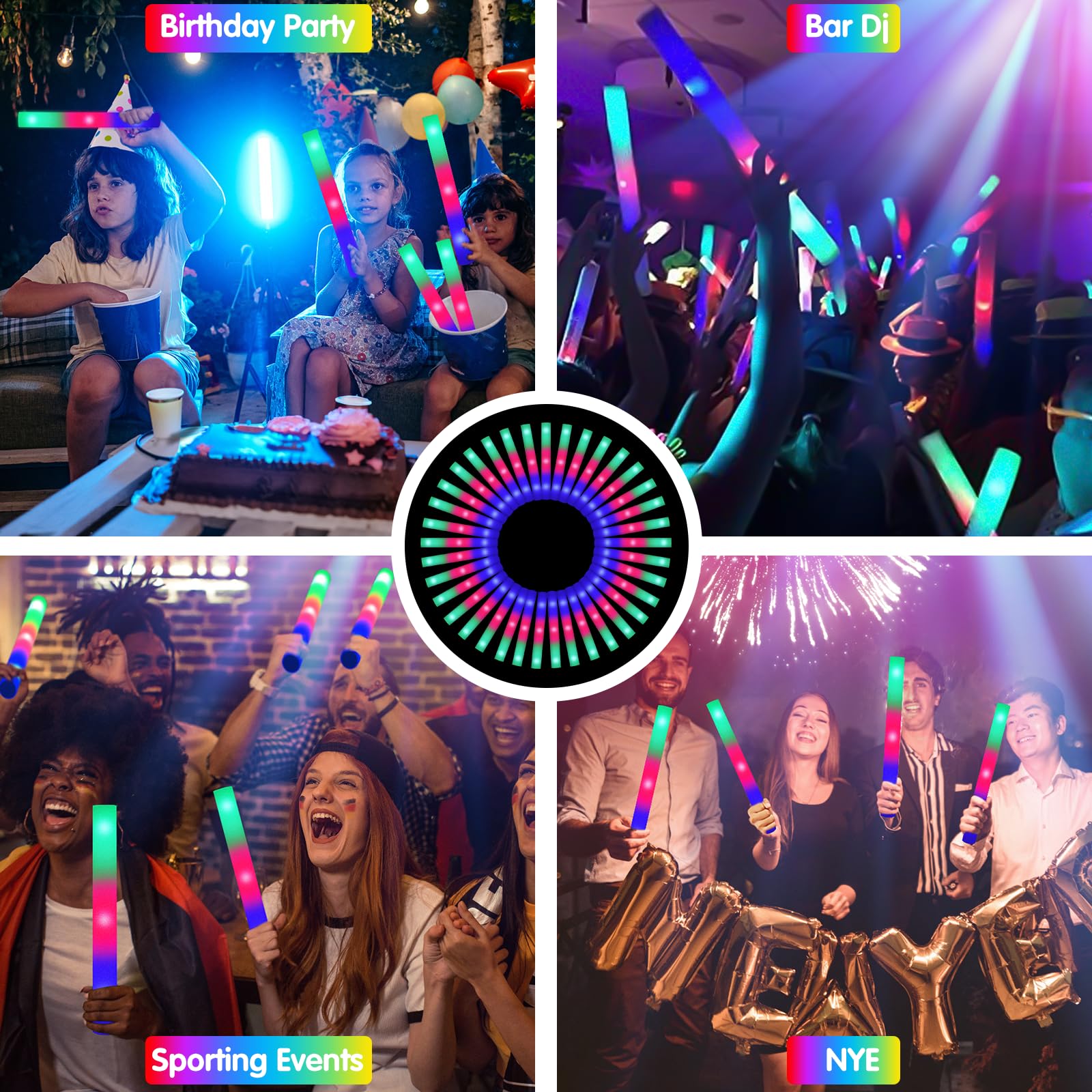 SHQDD glow sticks with batteries included for extended party lighting