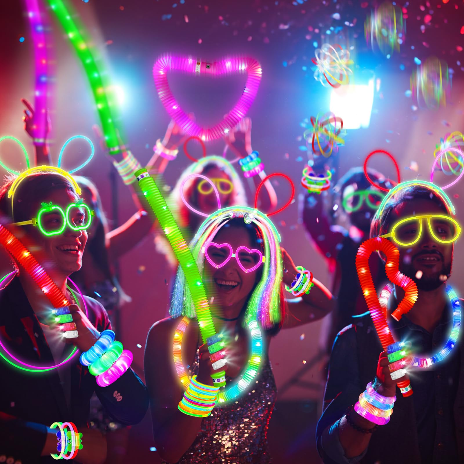 SHQDD LED glasses create fun eye-catching accessories for celebrations.