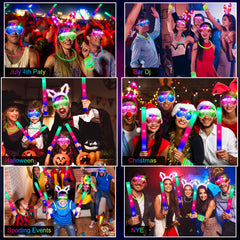 SHQDD neon party supplies pack ideal for birthdays, holidays, and events.
