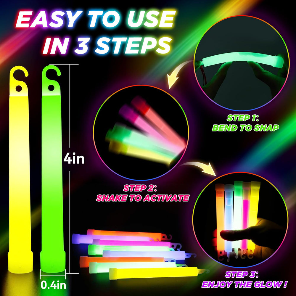 SHQDD party favors glow sticks ideal for concerts, Halloween, and festivals.
