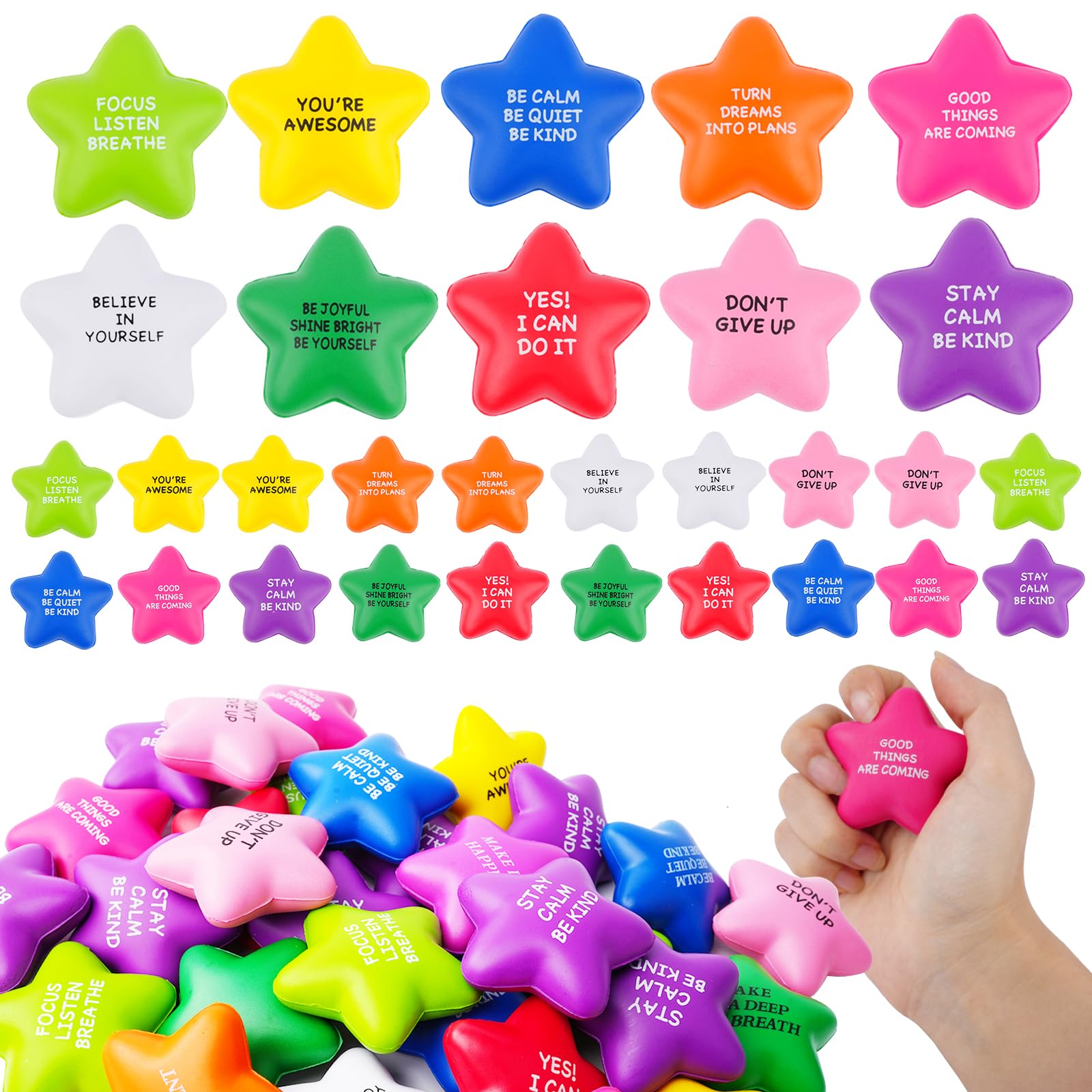 SHQDD star stress balls pack for bulk classroom and office stress relief.