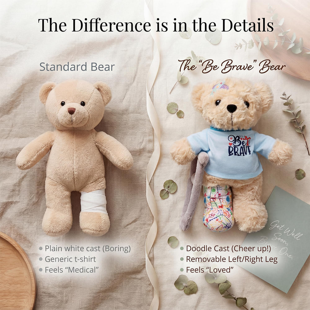 SHSEEN Be Brave fixed-shirt teddy bear offers safe, visible encouragement
