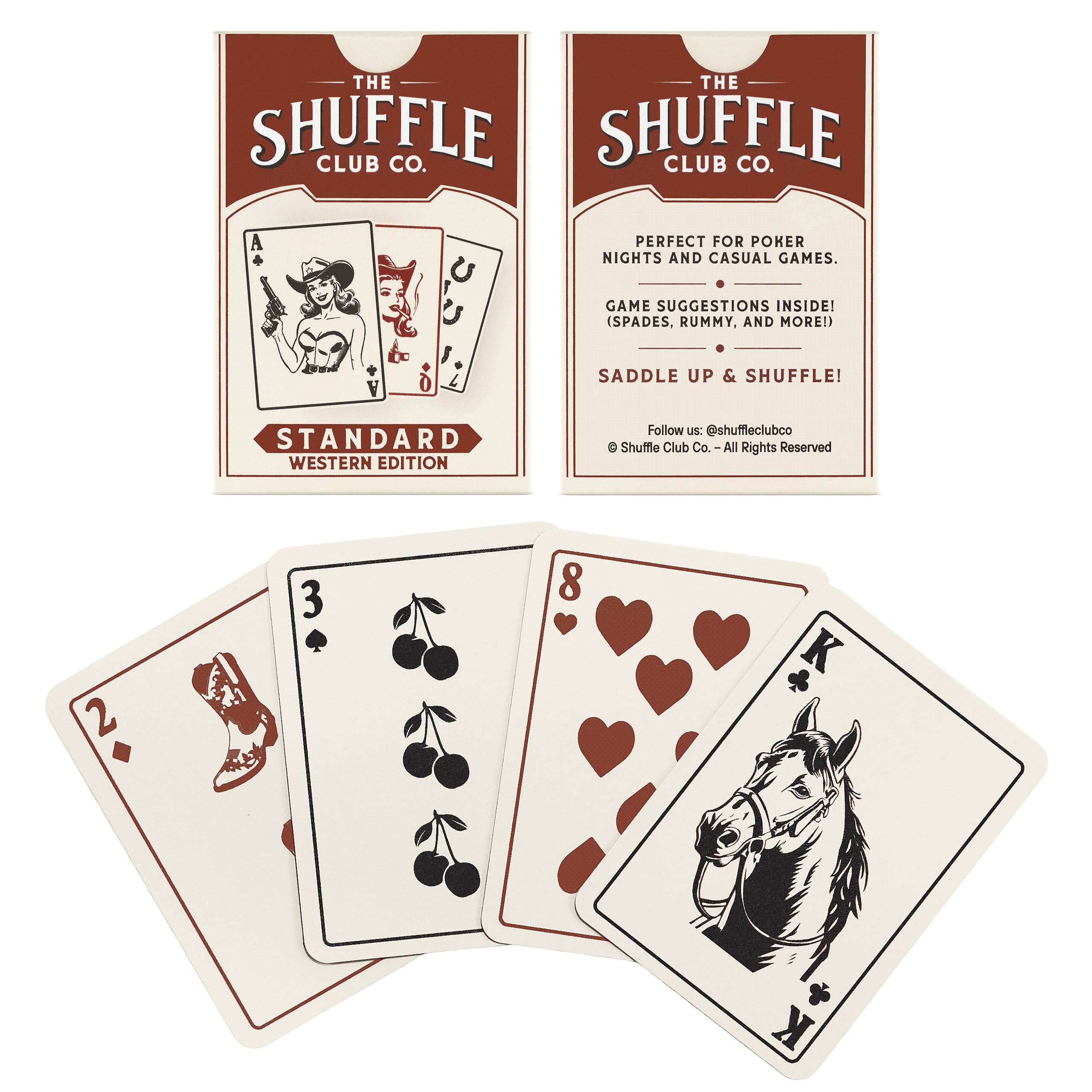 Cowboy-on-horse artwork evokes classic ambience during poker.