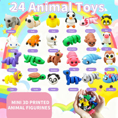 SHULI 24-piece 3D animal set closeup reveals crisp details for storytelling