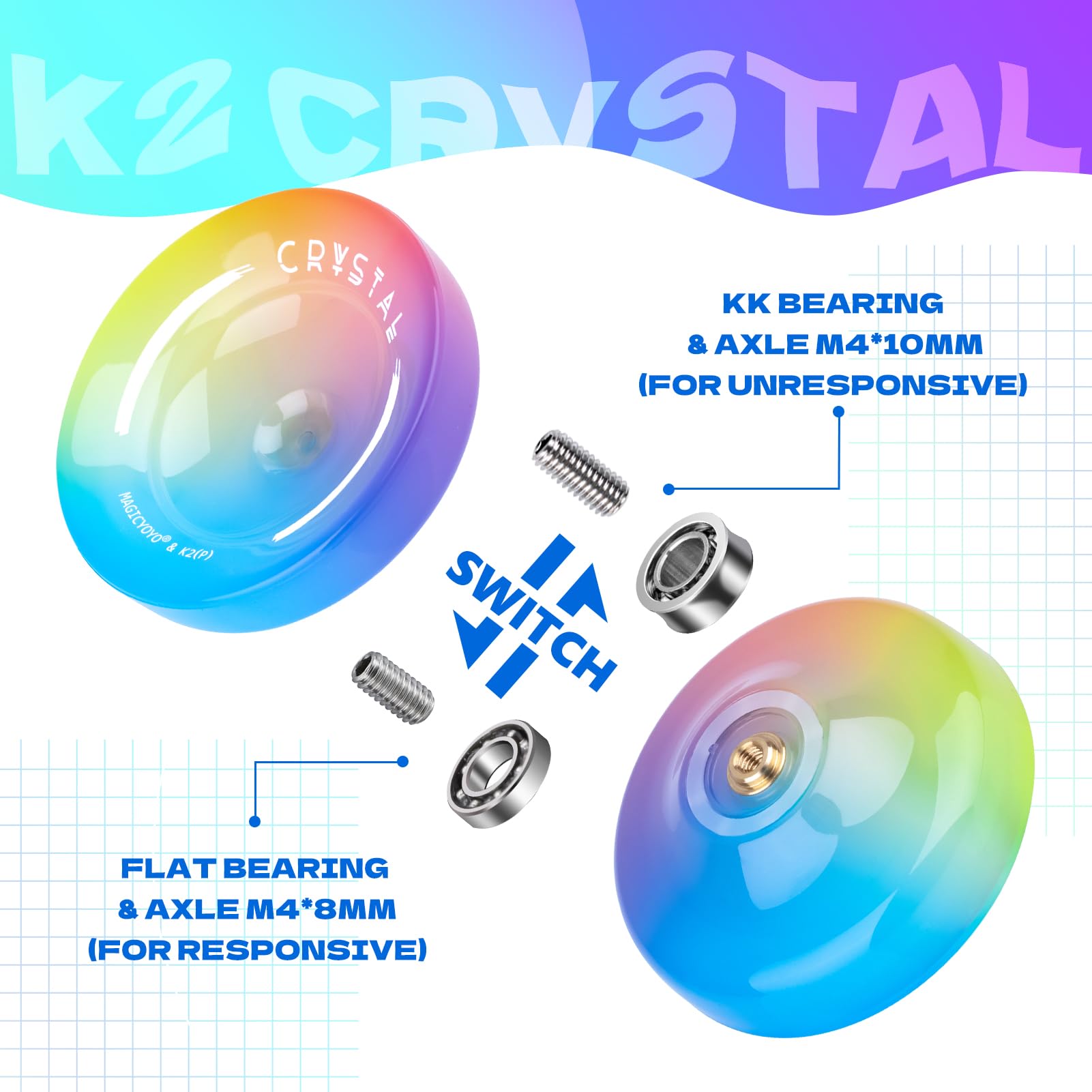ShungRu Crystal K2 yoyo with durable PC build for long sessions.