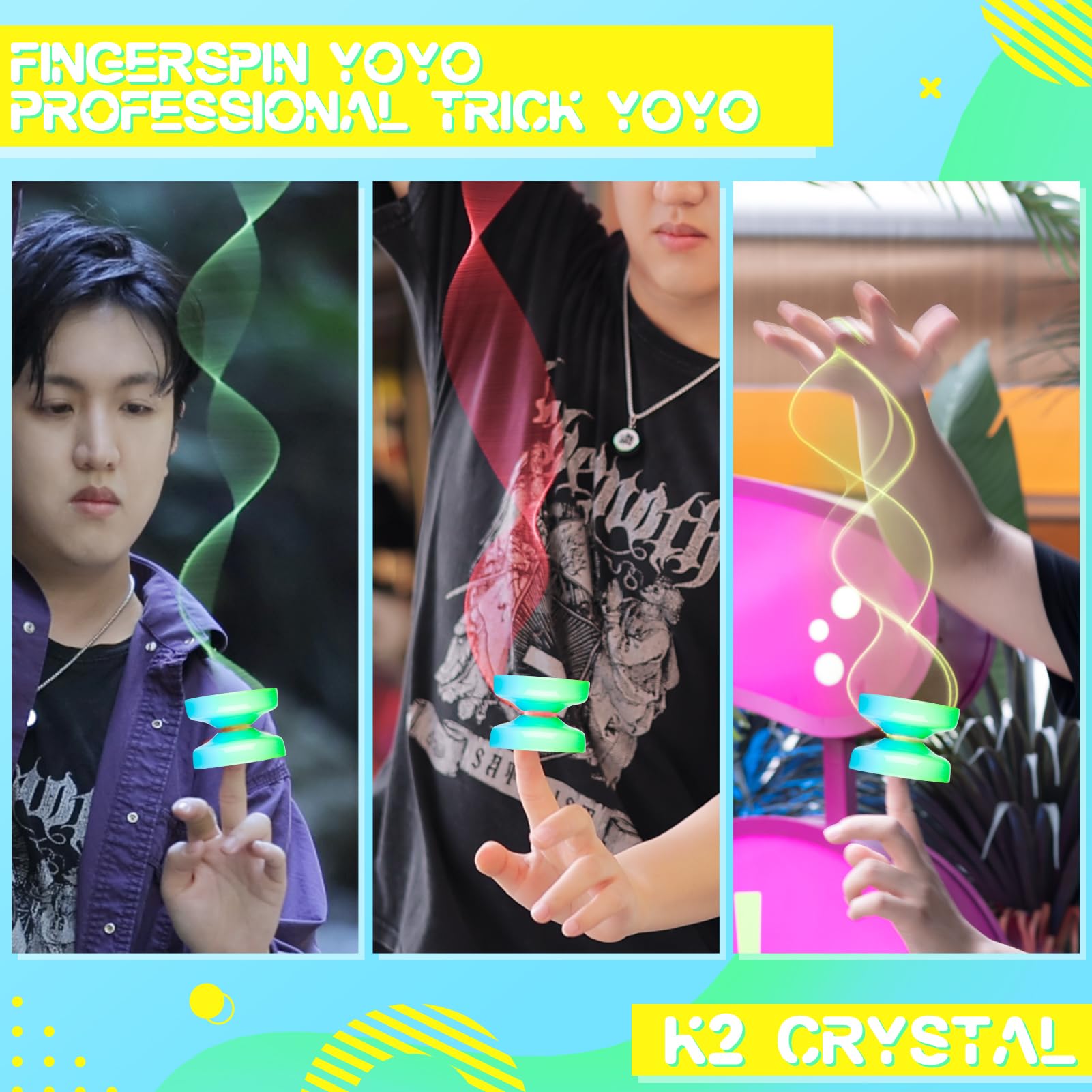 ShungRu Crystal Yoyo K2 includes 12 strings ready for practice sessions.