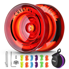 ShungRu K2 Crystal red yoyo front view showing beginner-friendly, smooth responsive return.