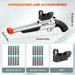 Kids enjoy field-play with the Shushuzz double-barrel toy gun.