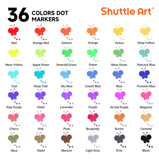 Close-up of Shuttle Art bright color markers showing vivid hues