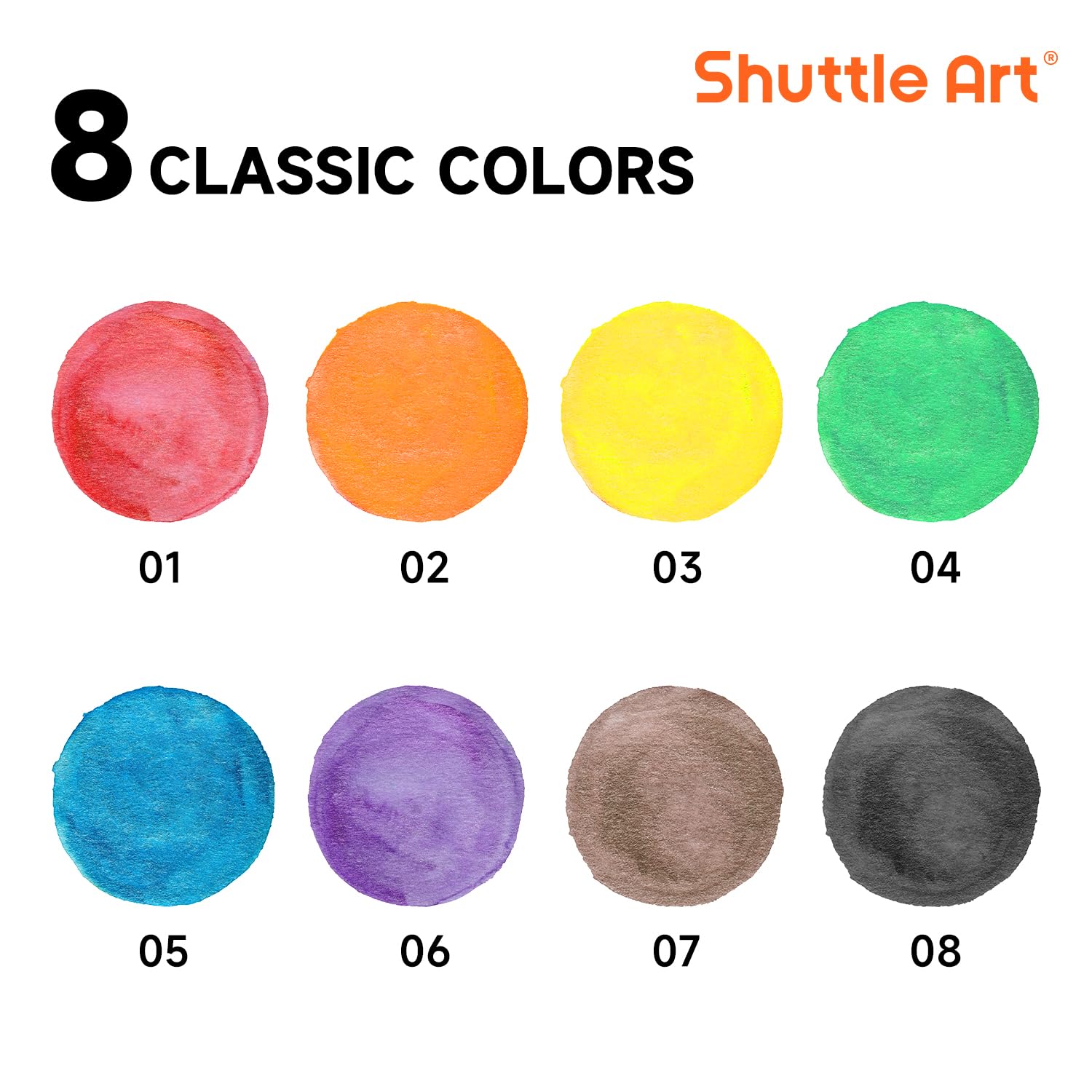 Shuttle Art brush included for immediate painting with the set
