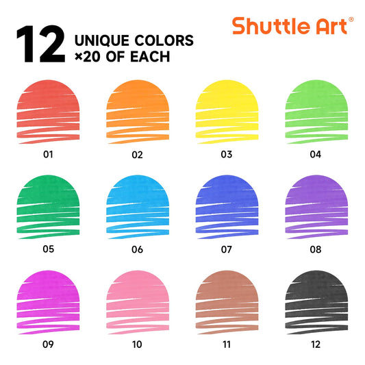 Shuttle Art conical-tip markers enable precise lines for drawings