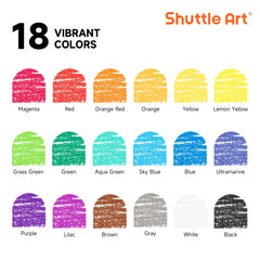 Shuttle Art crayons with 40 crayons per color for consistent shade options