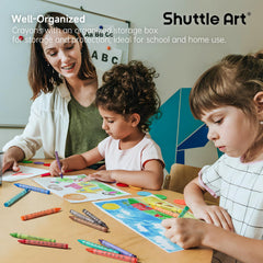 Shuttle Art classroom-ready crayon set ideal for teachers and homeschool crafts
