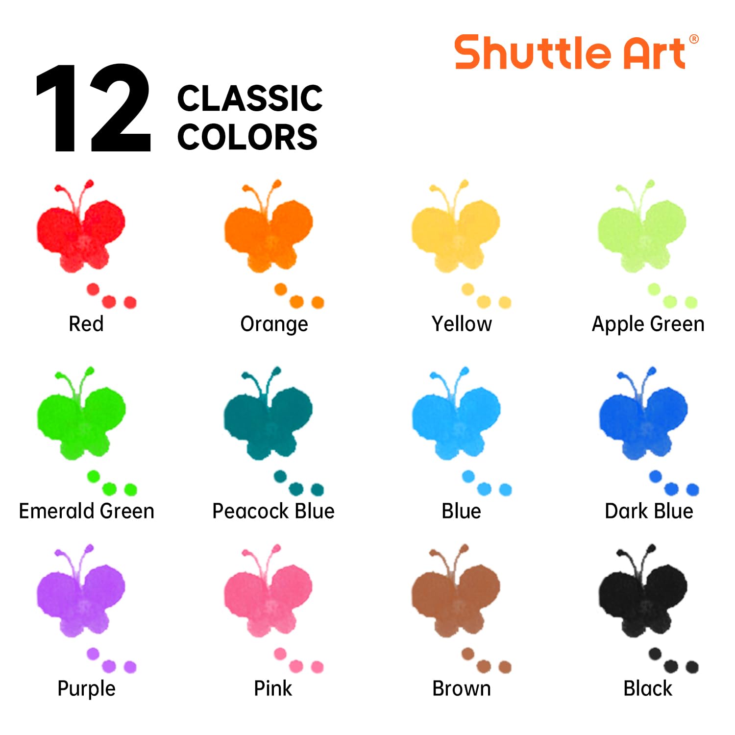 Shuttle Art Dot Makers with 20-sheets activity book supports guided, creative play.