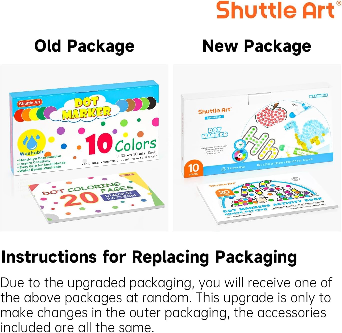 Shuttle Art dot marker cap close-up highlighting safety caps for kids