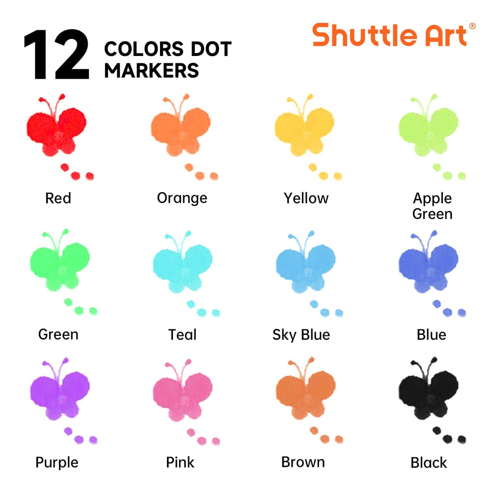 Shuttle Art dot markers in assorted colors for bright projects