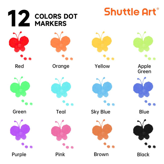 Shuttle Art dot markers in assorted colors for bright projects