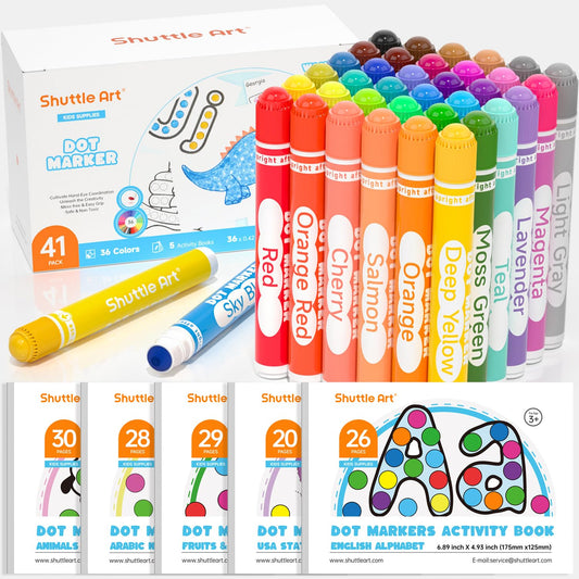 Shuttle Art dot markers 36 colors set for vibrant dot art projects and creative exploration.