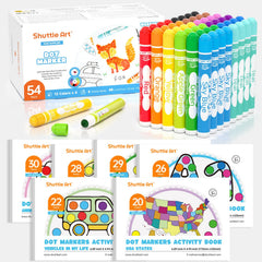 Shuttle Art 48-pack dot markers front view for vibrant kid friendly coloring