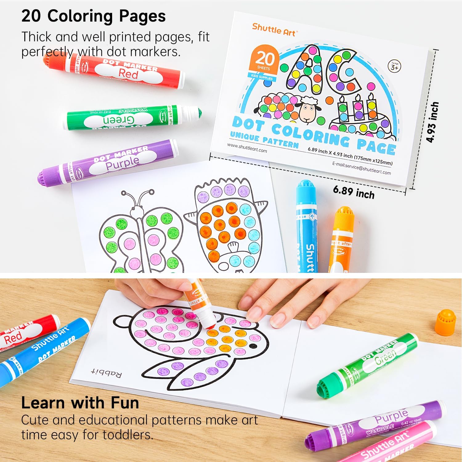 Markers designed for small fingers by Shuttle Art for precise dotting