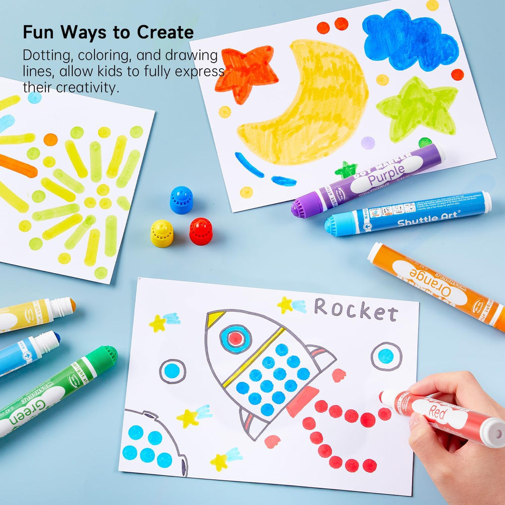 Non-toxic, acid-free ink from Shuttle Art ensures safe play.