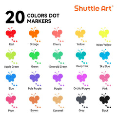Shuttle Art markers designed for small fingers, easy grip for toddlers.