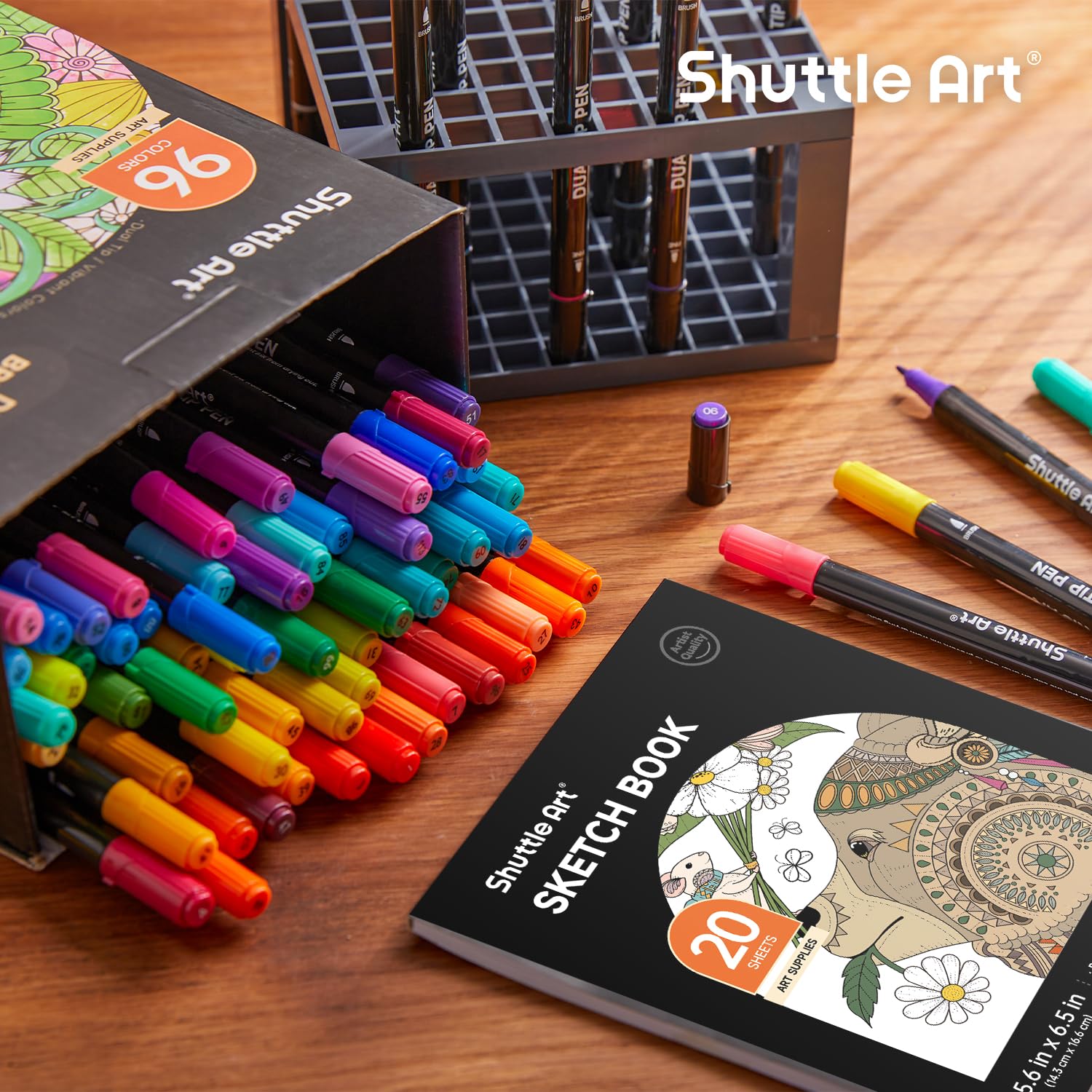 Shuttle Art coloring book included for relaxation and practice