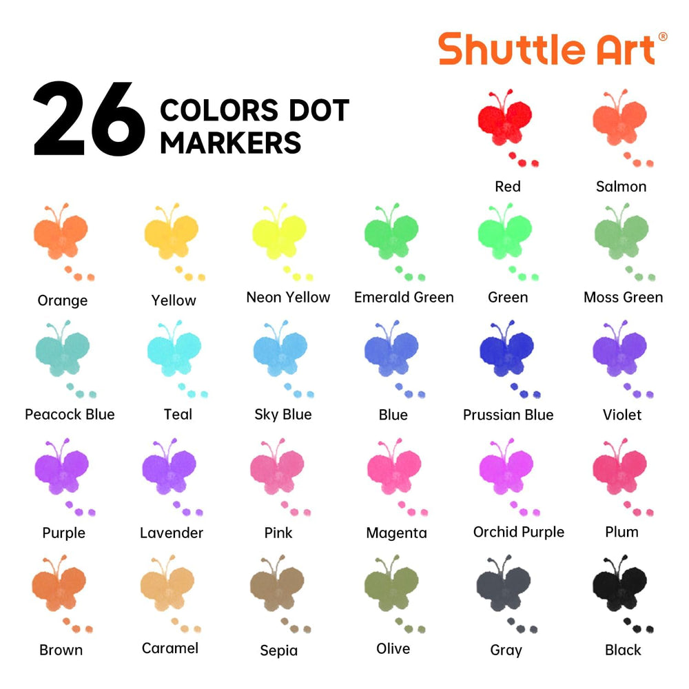 Shuttle Art free activity book complements dot markers for kids