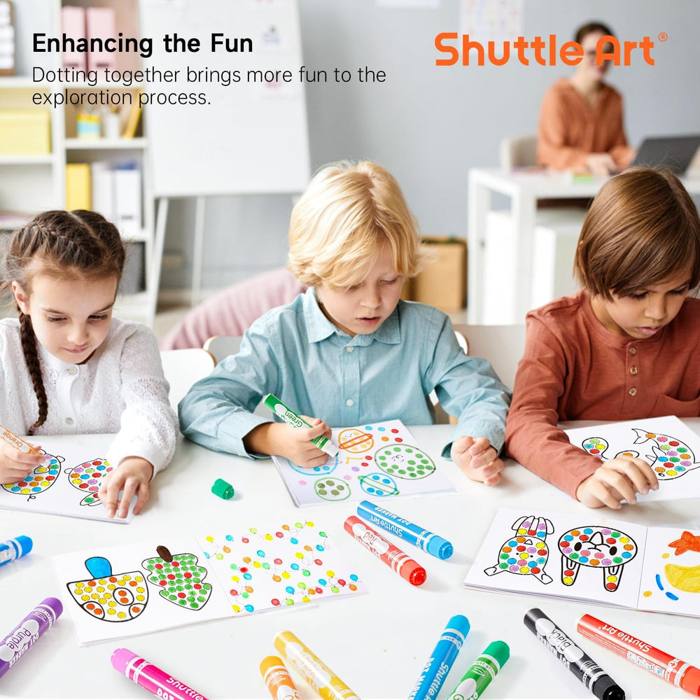 Free activity book included with Shuttle Art markers for structured play