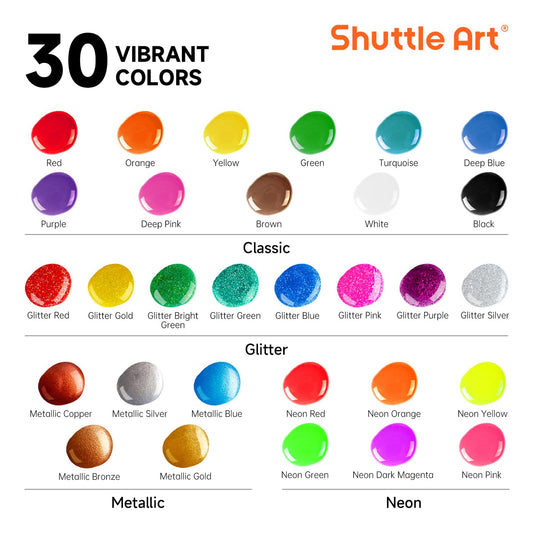 Shuttle Art glitter colors add sparkle to children's artwork