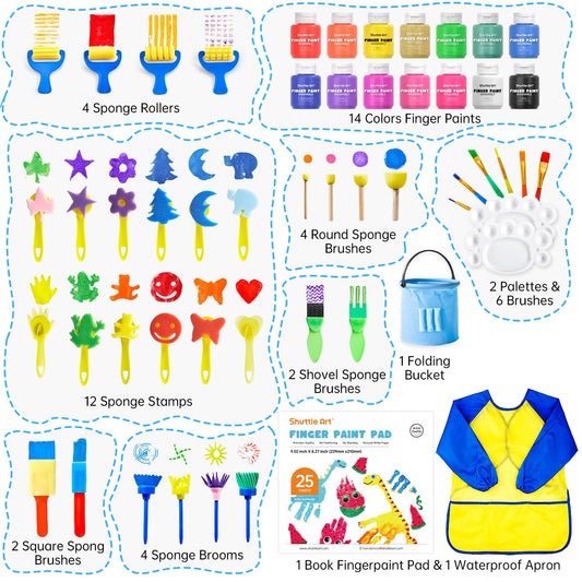 Shuttle Art brushes and palette for easy, precise color application