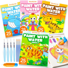 Shuttle Art Paint with Water Animal Adventures page artwork inviting screen-free play