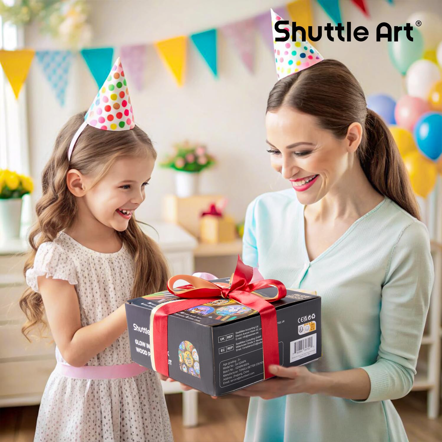 Shuttle Art safety guidance for ages 5–12 during crafts.