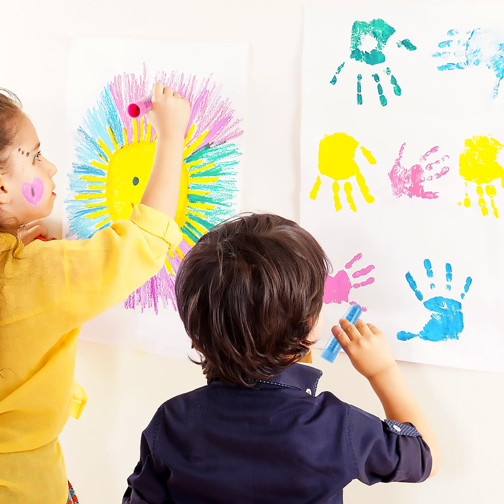 Shuttle Art tempera paint sticks are portable for art on the go.