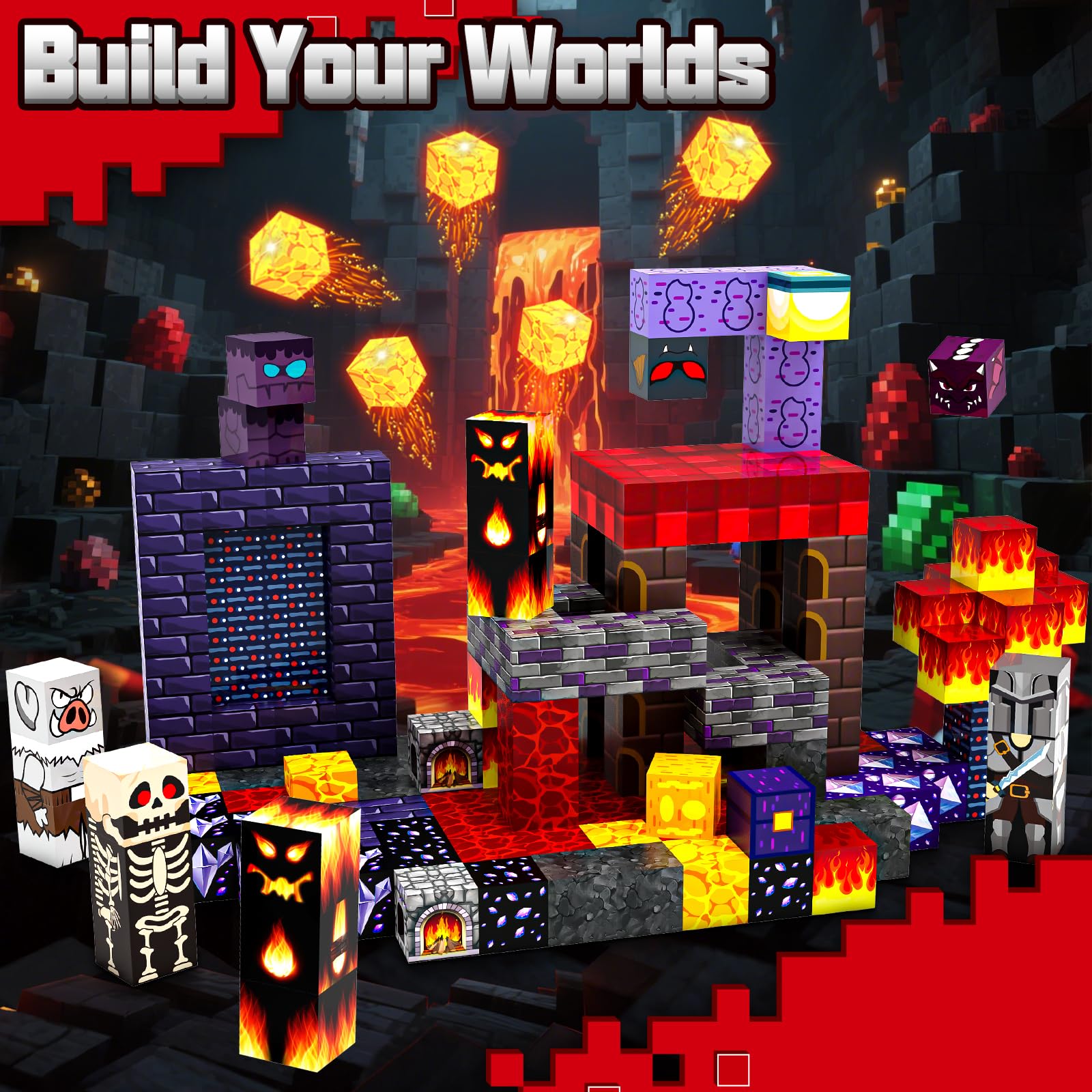 SHXYKZ magnetic blocks closeup shows durable ABS plastic and strong magnetic connections