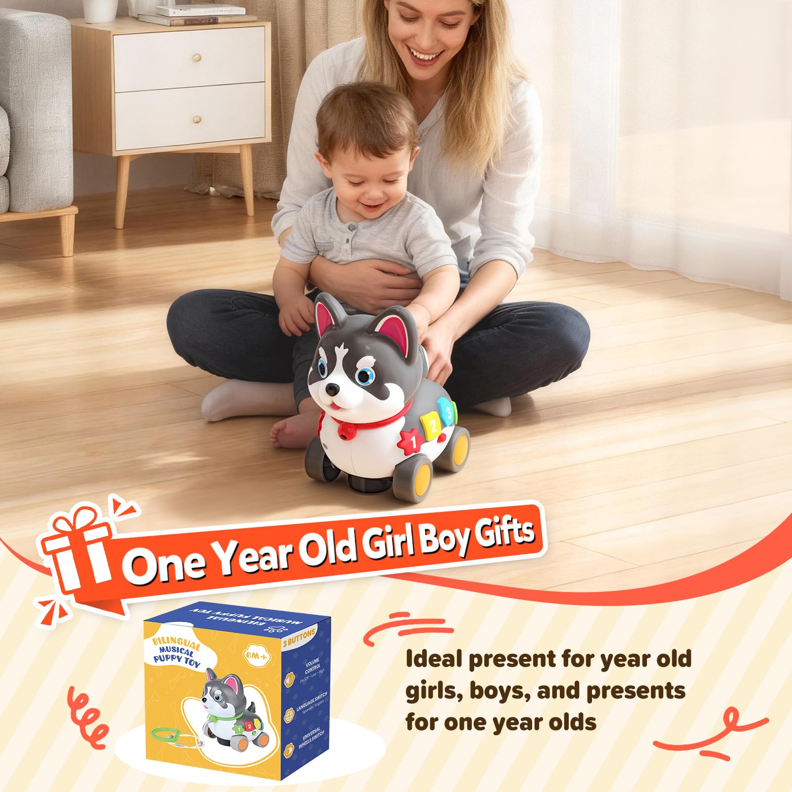 SHXYKZ safety-certified toy with breakaway leash for secure play