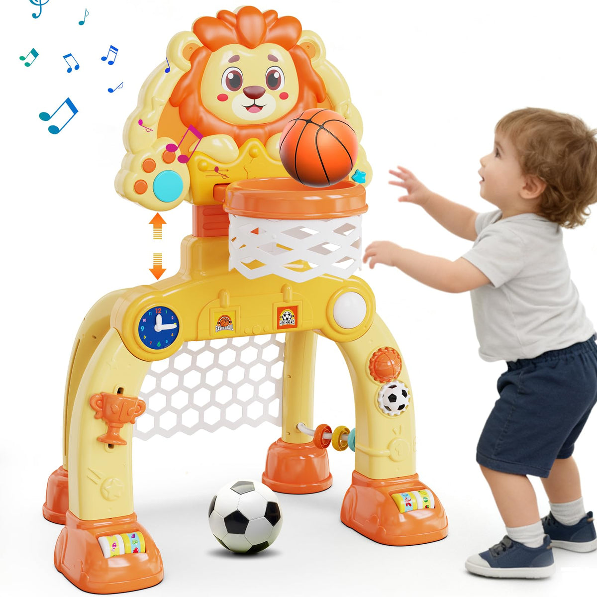 SHXYKZ toddler hoop basketball setup demonstrates adjustable height for growing kids.