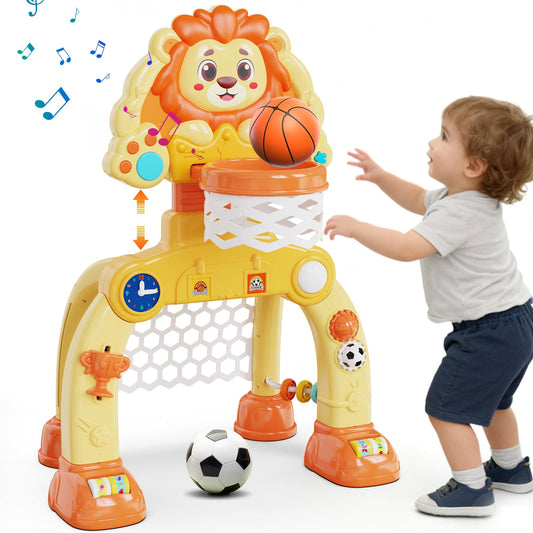 SHXYKZ toddler hoop basketball setup demonstrates adjustable height for growing kids.