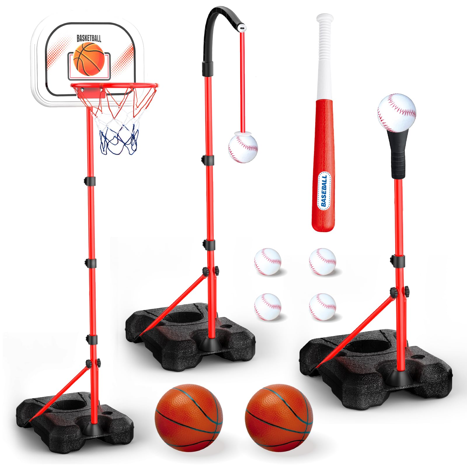 ShyLizard 3-in-1 basketball hoop and T-ball set for versatile indoor or outdoor play.